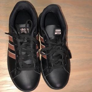 Black and rose gold sneakers